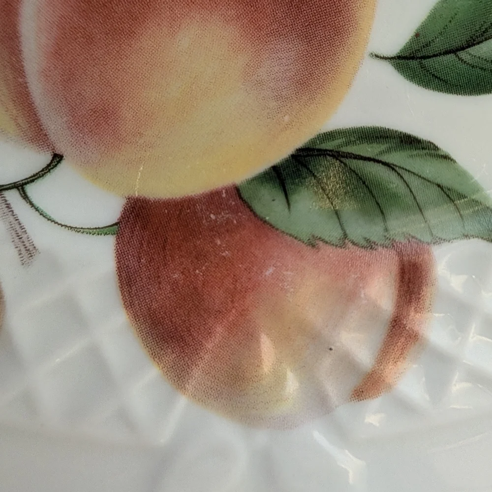 Lourioux Deshoulières France Porcelain Fruit Scalloped Canape Plates - 5